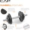 imageCAP Barbell Adjustable Dumbbell Weight Set  Multiple OptionsBlack  40 LB wCase  Pair