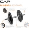 imageCAP Barbell Adjustable Dumbbell Weight Set  Multiple OptionsBlack  50 LB  Pair