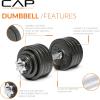 imageCAP Barbell Adjustable Dumbbell Weight Set  Multiple OptionsBlack  525 LB  Single