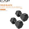 imageCAP Barbell Cast Iron Hex Dumbbell  Multiple OptionsBlack  Pair