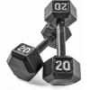 imageCAP Barbell Cast Iron Hex Dumbbell  Multiple OptionsBlack  Pair