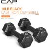 imageCAP Barbell Cast Iron Hex Dumbbell  Multiple OptionsBlack  Pair