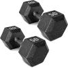 imageCAP Barbell Cast Iron Hex Dumbbell  Multiple OptionsBlack  Pair