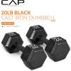 imageCAP Barbell Cast Iron Hex Dumbbell  Multiple OptionsBlack  Pair