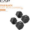 imageCAP Barbell Cast Iron Hex Dumbbell  Multiple OptionsBlack  Pair