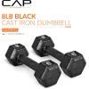 imageCAP Barbell Cast Iron Hex Dumbbell  Multiple OptionsBlack  Pair