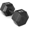 imageCAP Barbell Cast Iron Hex Dumbbell  Multiple OptionsBlack  Single