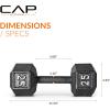 imageCAP Barbell Cast Iron Hex Dumbbell  Multiple OptionsBlack  Single