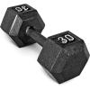 imageCAP Barbell Cast Iron Hex Dumbbell  Multiple OptionsBlack  Single
