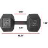 imageCAP Barbell Cast Iron Hex Dumbbell  Multiple OptionsBlack  Single