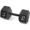 imageCAP Barbell Cast Iron Hex Dumbbell  Multiple OptionsBlack  Single