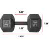 imageCAP Barbell Cast Iron Hex Dumbbell  Multiple OptionsBlack  Single