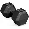 imageCAP Barbell Cast Iron Hex Dumbbell  Multiple OptionsBlack  Single
