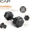 imageCAP Barbell Cast Iron Hex Dumbbell  Multiple OptionsBlack  Single