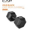 imageCAP Barbell Cast Iron Hex Dumbbell  Multiple OptionsBlack  Single