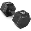 imageCAP Barbell Cast Iron Hex Dumbbell  Multiple OptionsBlack  Single