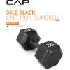 imageCAP Barbell Cast Iron Hex Dumbbell  Multiple OptionsBlack  Single