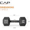 imageCAP Barbell Cast Iron Hex Dumbbell  Multiple OptionsBlack  Single