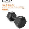 imageCAP Barbell Cast Iron Hex Dumbbell  Multiple OptionsBlack  Single