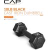 imageCAP Barbell Cast Iron Hex Dumbbell  Multiple OptionsBlack  Single