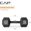 imageCAP Barbell Cast Iron Hex Dumbbell  Multiple OptionsBlack  Single