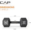 imageCAP Barbell Cast Iron Hex Dumbbell  Multiple OptionsBlack  Single
