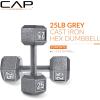 imageCAP Barbell Cast Iron Hex Dumbbell  Multiple OptionsGray  Pair