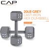 imageCAP Barbell Cast Iron Hex Dumbbell  Multiple OptionsGray  Pair
