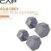 imageCAP Barbell Cast Iron Hex Dumbbell  Multiple OptionsGray  Pair