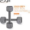 imageCAP Barbell Cast Iron Hex Dumbbell  Multiple OptionsGray  Pair