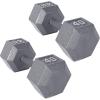 imageCAP Barbell Cast Iron Hex Dumbbell  Multiple OptionsGray  Pair