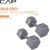 imageCAP Barbell Cast Iron Hex Dumbbell  Multiple OptionsGray  Pair