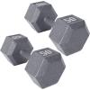 imageCAP Barbell Cast Iron Hex Dumbbell  Multiple OptionsGray  Pair