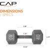 imageCAP Barbell Cast Iron Hex Dumbbell  Multiple OptionsGray  Pair
