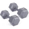 imageCAP Barbell Cast Iron Hex Dumbbell  Multiple OptionsGray  Pair