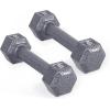 imageCAP Barbell Cast Iron Hex Dumbbell  Multiple OptionsGray  Pair