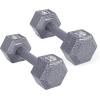 imageCAP Barbell Cast Iron Hex Dumbbell  Multiple OptionsGray  Pair