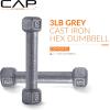 imageCAP Barbell Cast Iron Hex Dumbbell  Multiple OptionsGray  Pair