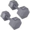 imageCAP Barbell Cast Iron Hex Dumbbell  Multiple OptionsGray  Pair