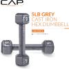 imageCAP Barbell Cast Iron Hex Dumbbell  Multiple OptionsGray  Pair