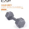 imageCAP Barbell Cast Iron Hex Dumbbell  Multiple OptionsGray  Single