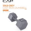 imageCAP Barbell Cast Iron Hex Dumbbell  Multiple OptionsGray  Single