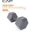 imageCAP Barbell Cast Iron Hex Dumbbell  Multiple OptionsGray  Single