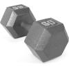 imageCAP Barbell Cast Iron Hex Dumbbell  Multiple OptionsGray  Single