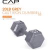 imageCAP Barbell Cast Iron Hex Dumbbell  Multiple OptionsGray  Single