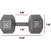 imageCAP Barbell Cast Iron Hex Dumbbell  Multiple OptionsGray  Single