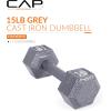 imageCAP Barbell Cast Iron Hex Dumbbell  Multiple OptionsGray  Single