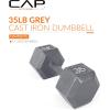 imageCAP Barbell Cast Iron Hex Dumbbell  Multiple OptionsGray  Single