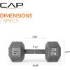 imageCAP Barbell Cast Iron Hex Dumbbell  Multiple OptionsGray  Single