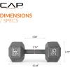 imageCAP Barbell Cast Iron Hex Dumbbell  Multiple OptionsGray  Single